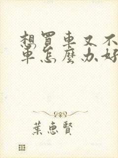 想买车又不想买车怎么办好纠结