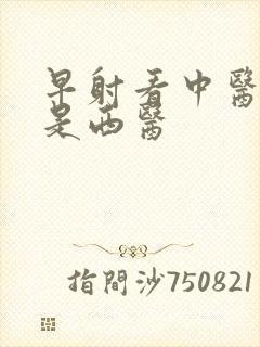 早射看中医好还是西医