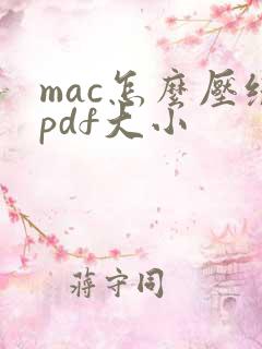 mac怎么压缩pdf大小