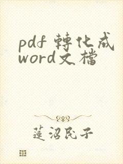 pdf 转化成word文档