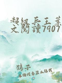 超级兵王叶谦全文阅读7907章