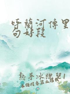 呼兰河传里的好句好段