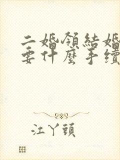 二婚领结婚证需要什么手续和证件
