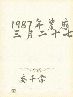 1987年农历三月二十七日八字算命