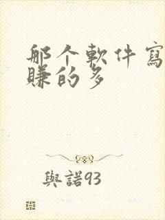 那个软件写小说赚的多