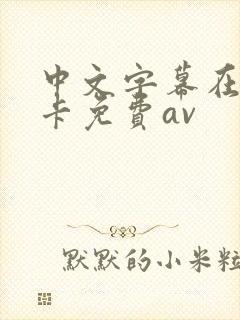 中文字幕在线不卡免费av