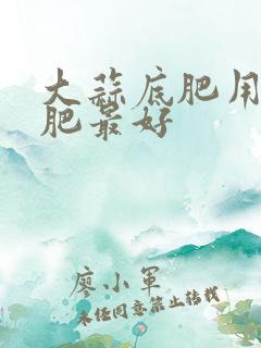 大蒜底肥用什么肥最好