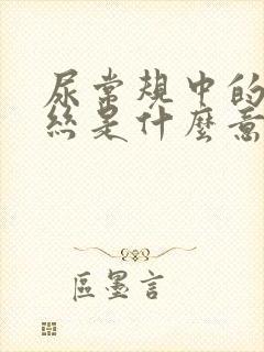 尿常规中的粘液丝是什么意思