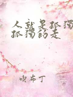 人就是孤独的来孤独的走