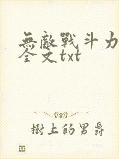 无敌战斗力系统全文txt