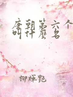 唐朝第六个皇上叫什么名