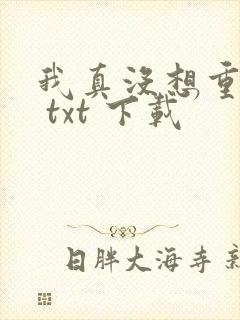 我真没想重生啊 txt 下载