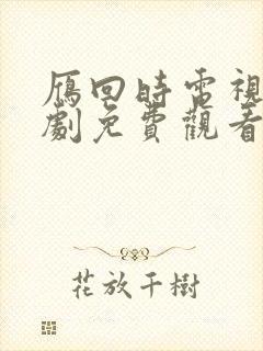 雁回时电视连续剧免费观看完整版