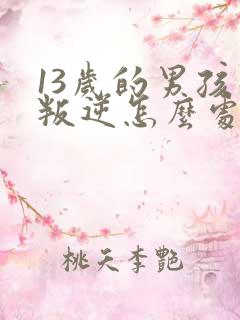 13岁的男孩子叛逆怎么处理