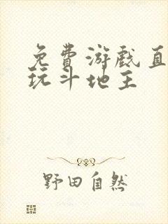 免费游戏直接能玩斗地主