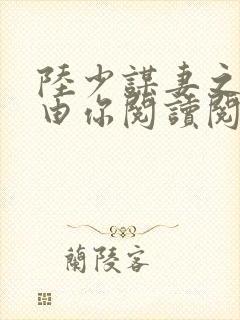 陆少谋妻之婚不由你阅读阅读全文