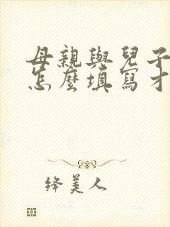 母亲与儿子关系怎么填写才正确