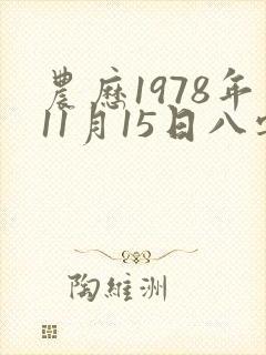 农历1978年11月15日八字
