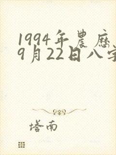 1994年农历9月22日八字