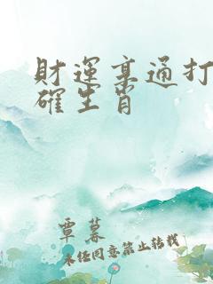 财运享通打一准确生肖