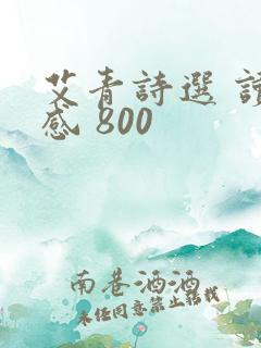 艾青诗选 读后感 800