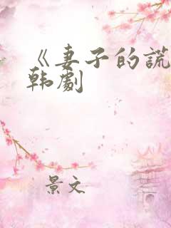 《妻子的谎言》韩剧