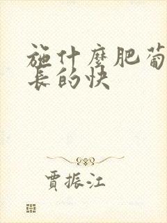 施什么肥葡萄苗长的快