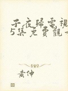 子夜归电视剧35集免费观看