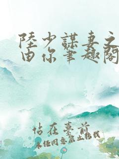 陆少谋妻之婚不由你笔趣阁