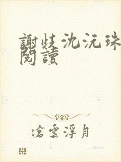 谢歧沈沅珠全本阅读