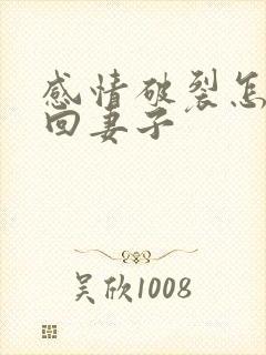 感情破裂怎么挽回妻子