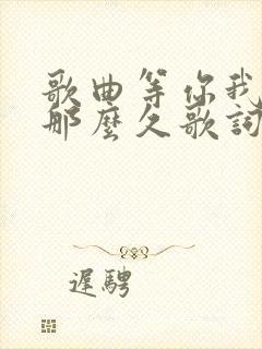 歌曲等你我等了那么久歌词
