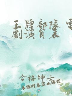王牌部队 电视剧演员表