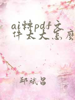 ai转pdf文件太大怎么办