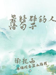 最精辟的人生感悟句子