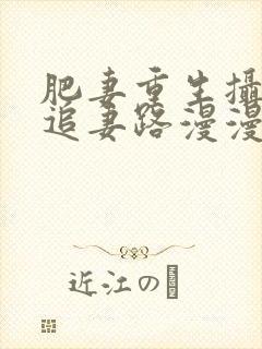 肥妻重生摄政王追妻路漫漫免费看