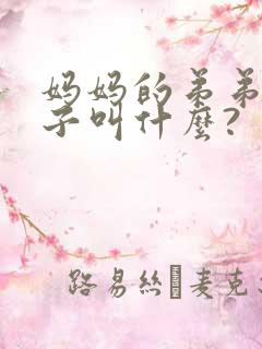 妈妈的弟弟的儿子叫什么?