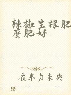 辣椒生根肥用什么肥好