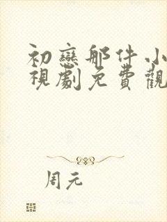 初恋那件小事电视剧免费观看高清