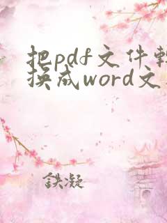 把pdf文件转换成word文档