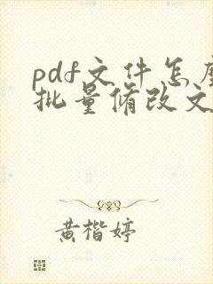 pdf文件怎么批量修改文件名称