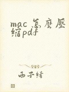 mac 怎么压缩pdf
