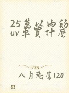 25万以内的suv车买什么比较好