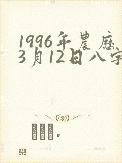 1996年农历3月12日八字