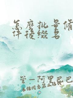 怎么批量修改文件后缀名