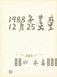 1988年农历12月25出生命运