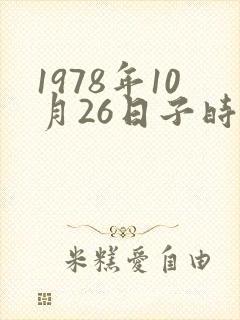 1978年10月26日子时生辰八字算命