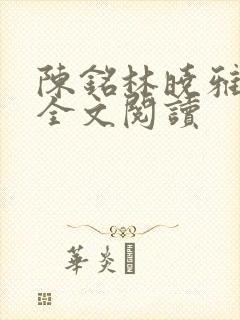 陈铭林晓雅小说全文阅读