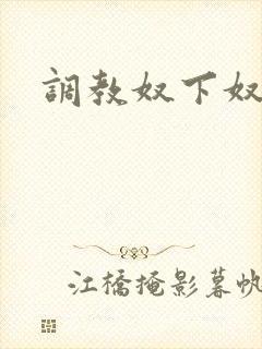 调教奴下奴小说