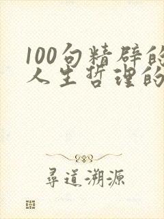 100句精辟的人生哲理的句子